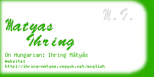 matyas ihring business card